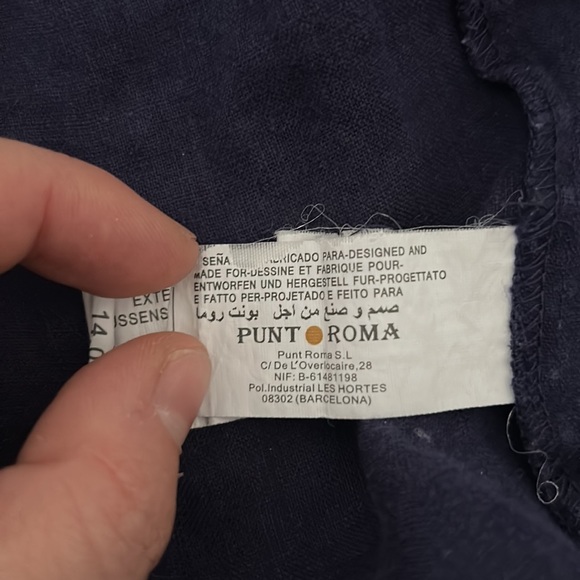 100% Linen Dark Sleeveless Shirt - Picture 6 of 7